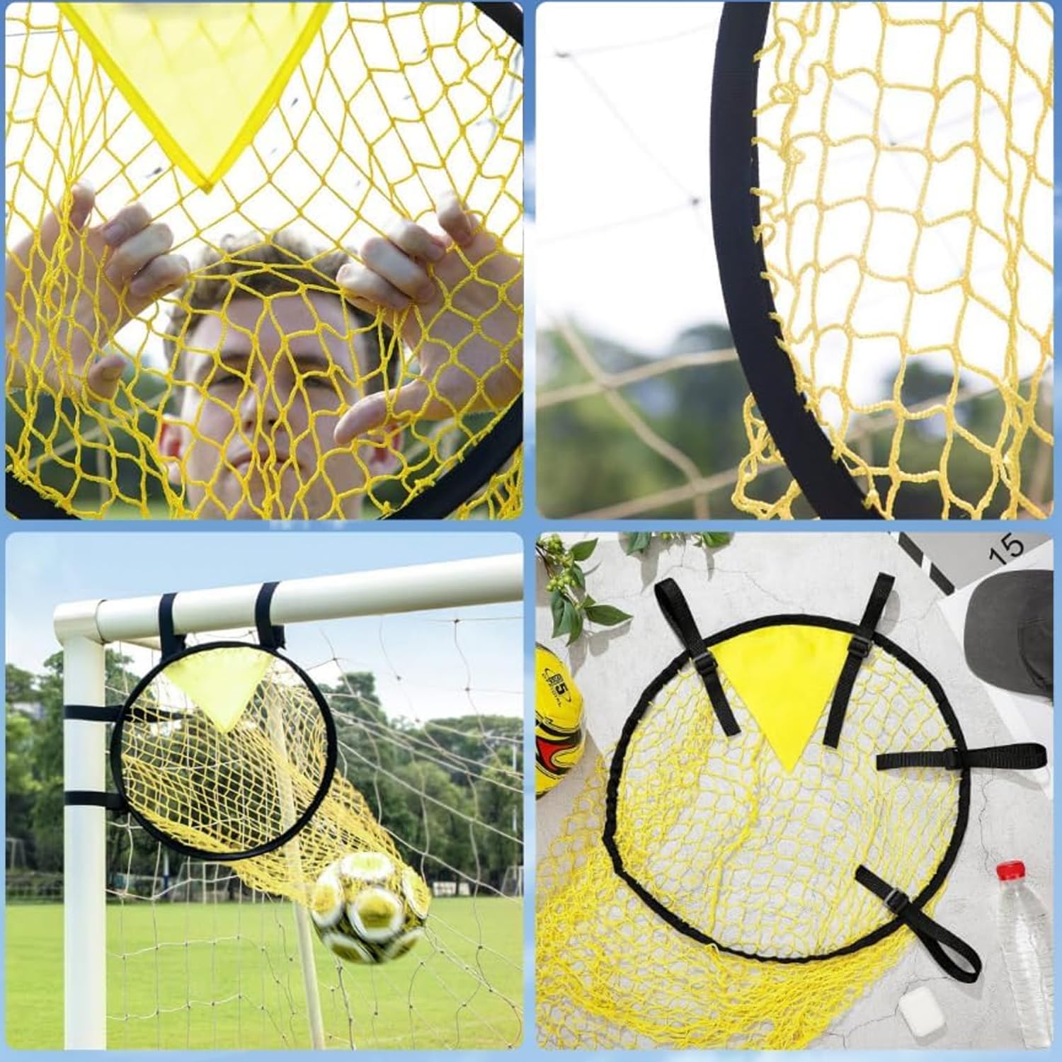Produktbild von YGORTECH Top Bins Zielnetz 45cm/58cm Set 2 Stück YGORTECH Fußballtor Netz - Top Bins Zielnetz Für Training Fußball Training Netz