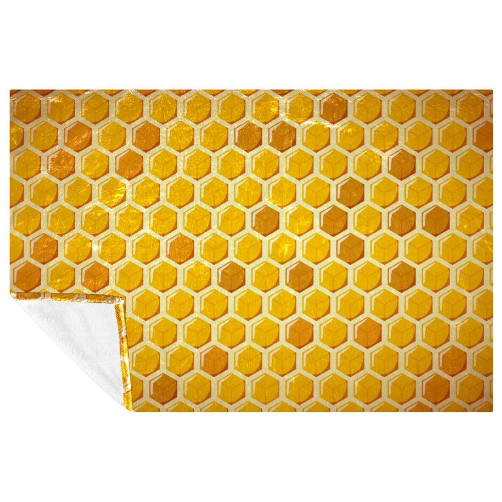 Couverture nid d'abeille 150x100 cm douce et chaude pour lit et canapé