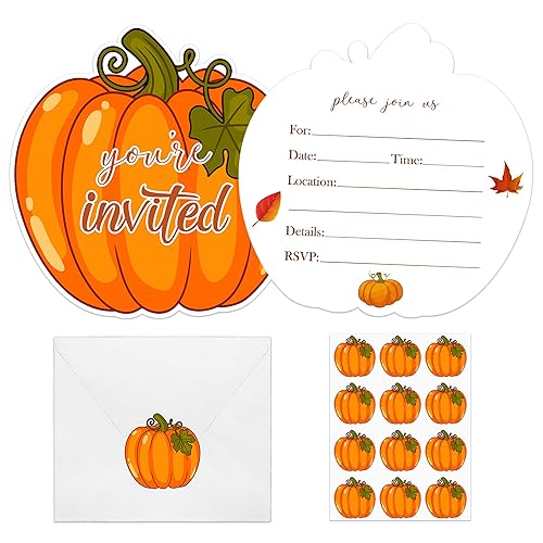 30 Pack Fall Thanksgiving Party Invitations Cards with Envelopes &