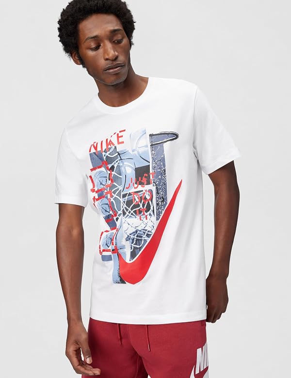 Nike Men's Basketball Graphic T-Shirt, White, Medium by Nike - Image 6