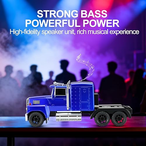 Miniatura 8 de WS-570 Retro American Truck Modelo Bluetooth Replica Altavoz - Sonido HD portátil, TWS estéreo, radio FM, luces LED de fiesta, micrófono integrado