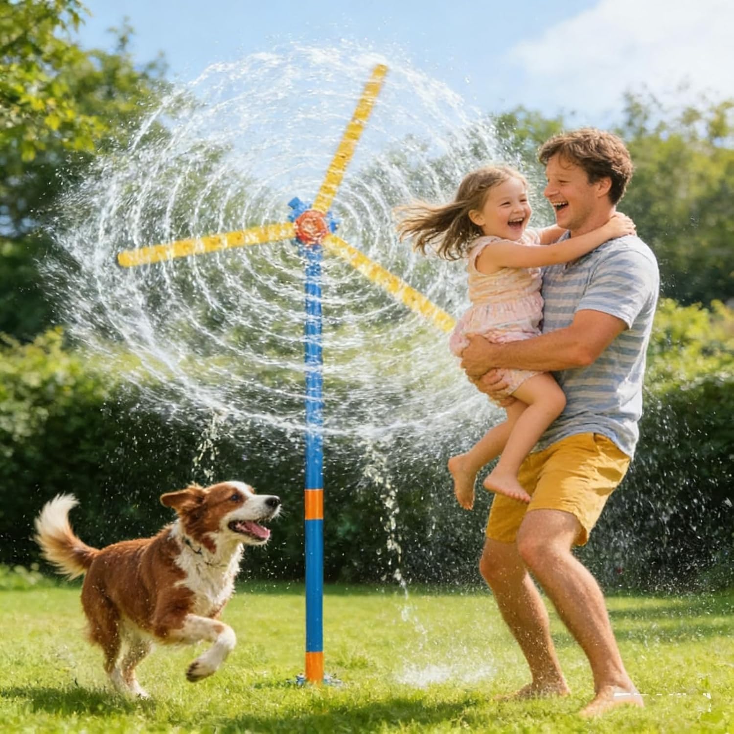 Water Windmill, 2026 Upgrade Windmill Water Sprinkler for Kids, 360° Sprinkler Toy, Dog Sprinkler, A Fun Summer Gift for Boys, Girls, Dogs and Outdoor Backyard Games and Garden Watering