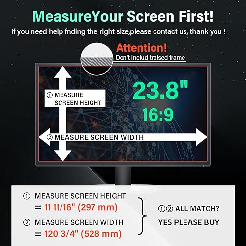 Miniatura 2 de [Paquete de 2] Pantalla magnética colgante de privacidad de computadora de 23.8 pulgadas para monitor de pantalla ancha de relación de aspecto 16:9,