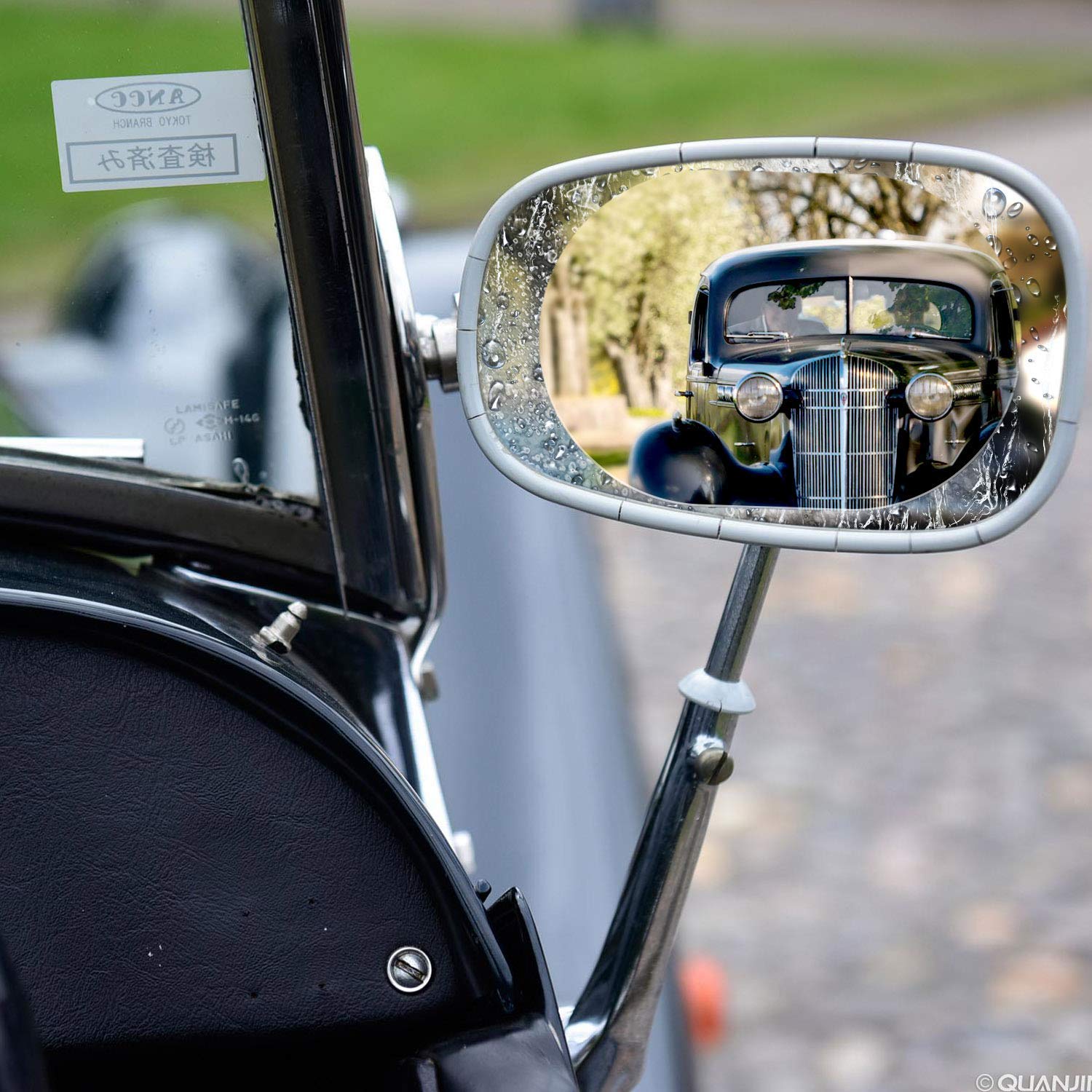 Car Rearview Mirror Rain and Anti-Fog Film, Anti-Dust and Explosion-Proof Automotive Glass Decoration, 2 PCS (100 * 100mm)