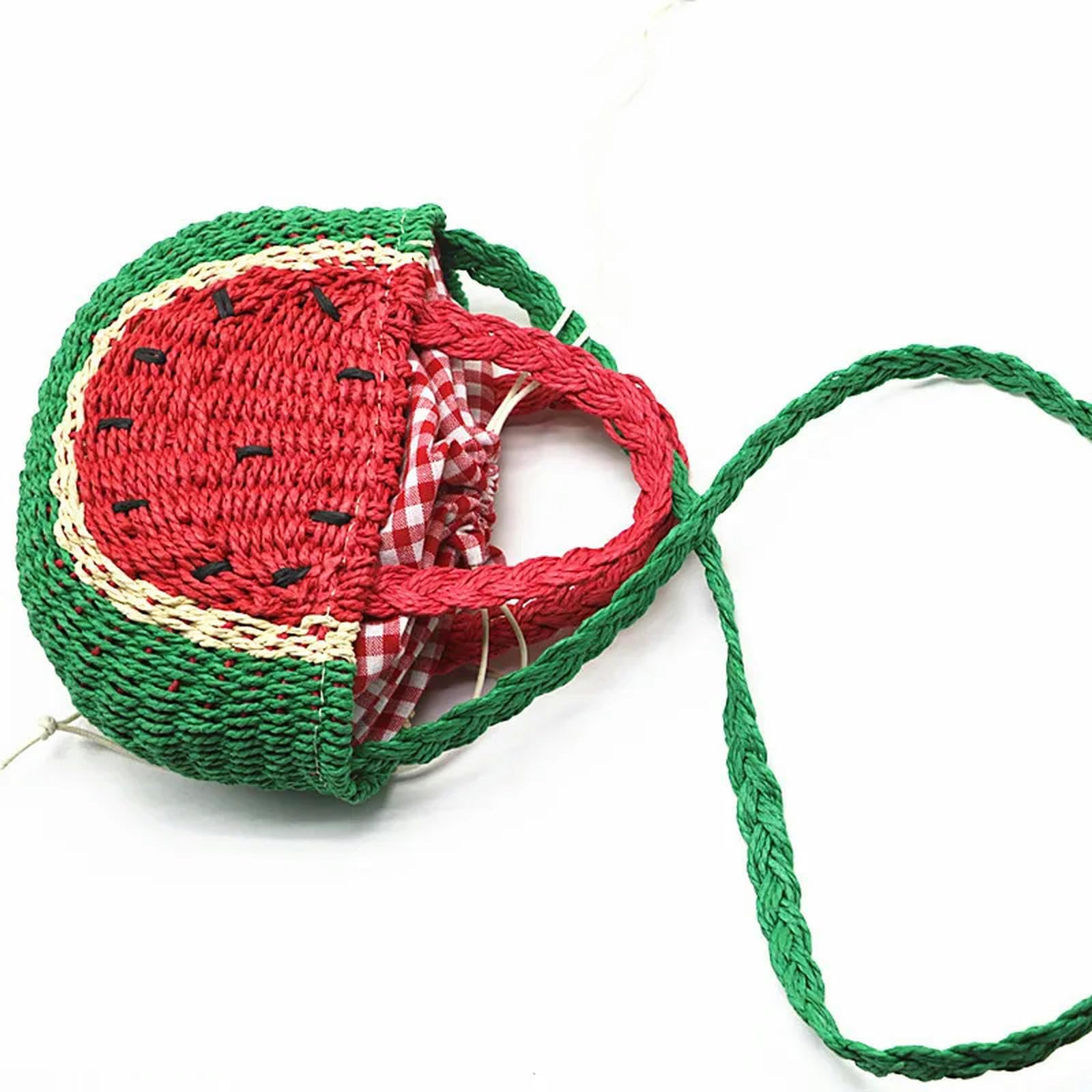 Borsa Paglia Anguria Straw Donne Borse A Spalla Femminile Crossbody Bag Handmade Frutta Borsa
