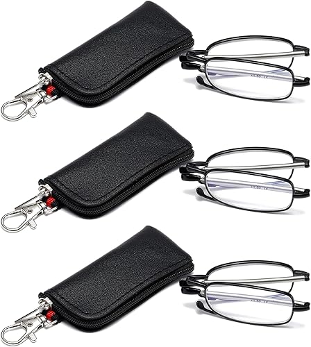 Paquete de 3 lentes de lectura plegables para hombres y mujeres, llavero compacto para lectores con luz azul, anteojos portátiles de bolsillo disponible en Yaxa Guatemala