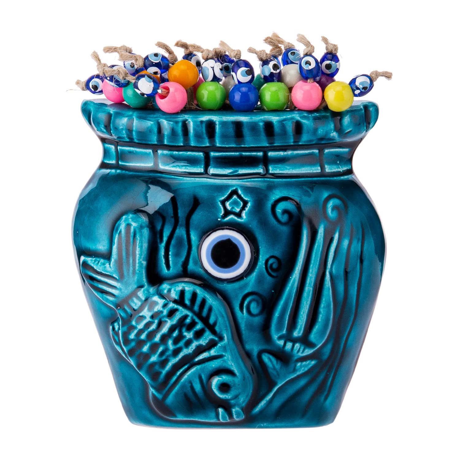 AKDCEvil Eye Décor Flower Vase 3Cm X 11Cm X 11Cm Multicolour