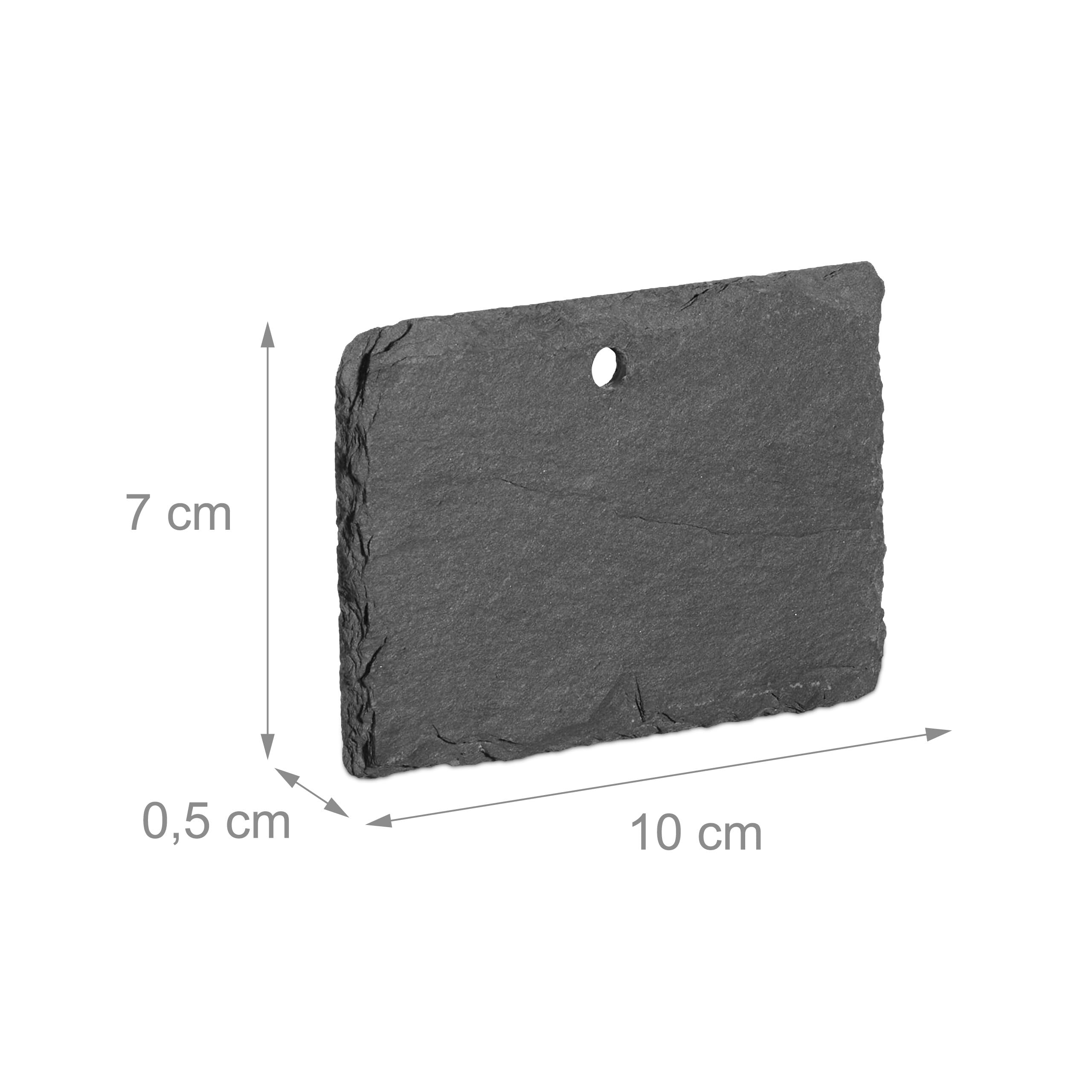 Relaxdays Écriteaux en Ardoise, Lot de 10, Petites pancartes à accrocher, pour Le Jardin, étiquettes, Anthracite
