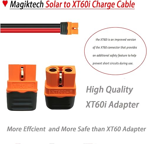 Miniatura 4 de Magiktech Kits de paneles solares Cable de carga a conectores XT60i Adaptador para centrales eléctricas portátiles Generadores solares 12AWG 7.6M25FT