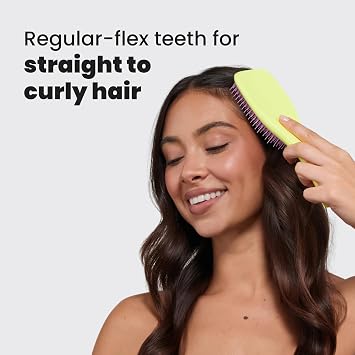 Tangle Teezer Ultimate Detangler Hairbrush - For Wet & Dry Hair - Detangling Brush for All Hair Types - Two-Tiered Teeth Reduce Breakage & Eliminate Knots - Hyper Yellow & Rosebud Pink