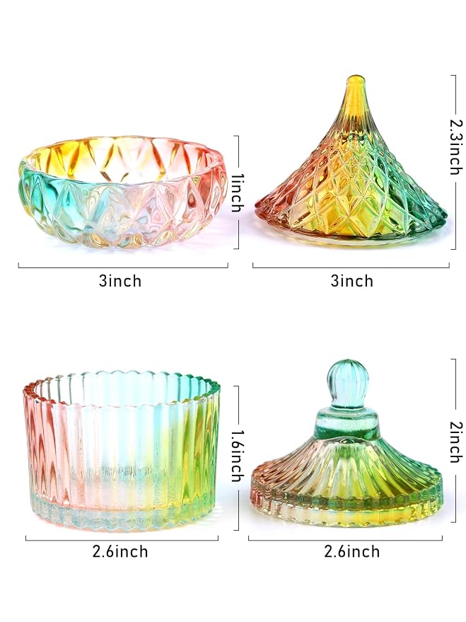 2 piezas Dappen Dish para uñas acrílicas con tapa miniatura 2