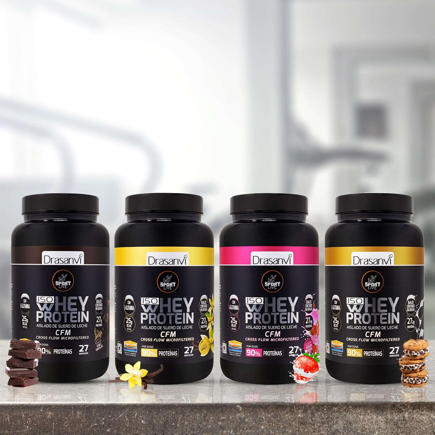 Proteina en Polvo Whey Aislado Sabor Cookies&Cream 800g Drasanvi en Polvo
