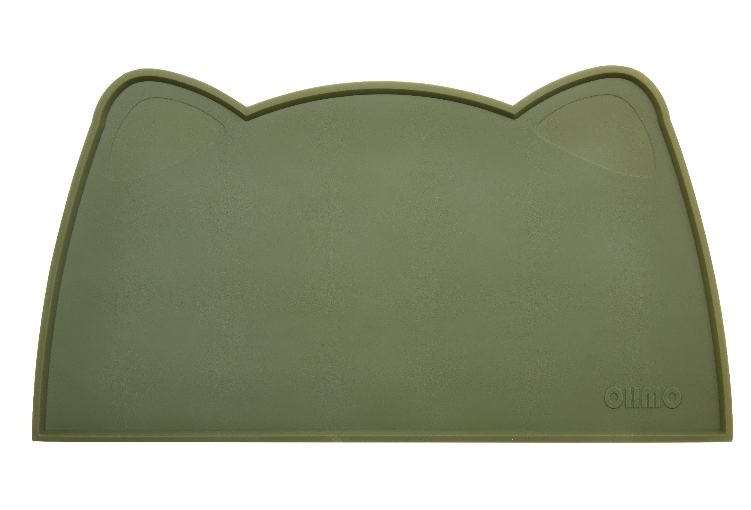 OHMO Tappetino Ciotola per Cani e Gatti in Silicone, Impermeabile Antiscivolo a Prova di Fuoriuscita per Cibo e Acqua, Facile da Pulire, 52x30cm, Verde