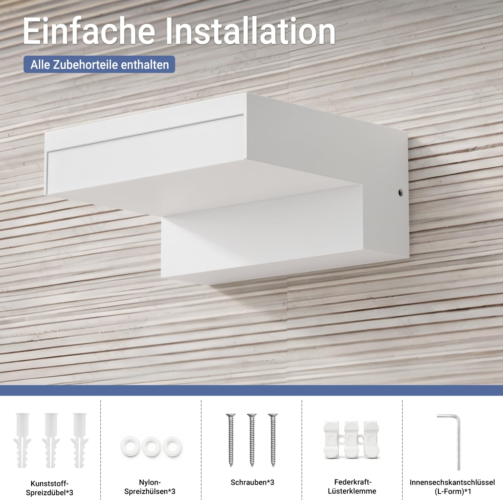 Klighten 24W Außenwandleuchte LED Innen Außen Wandleuchte,Warmweiß 2700K Wandlampe,Außenlampe für Garten,Terrasse und Eingang,IP65 Aussenleuchte,PC + Aluminium,Anthrazit