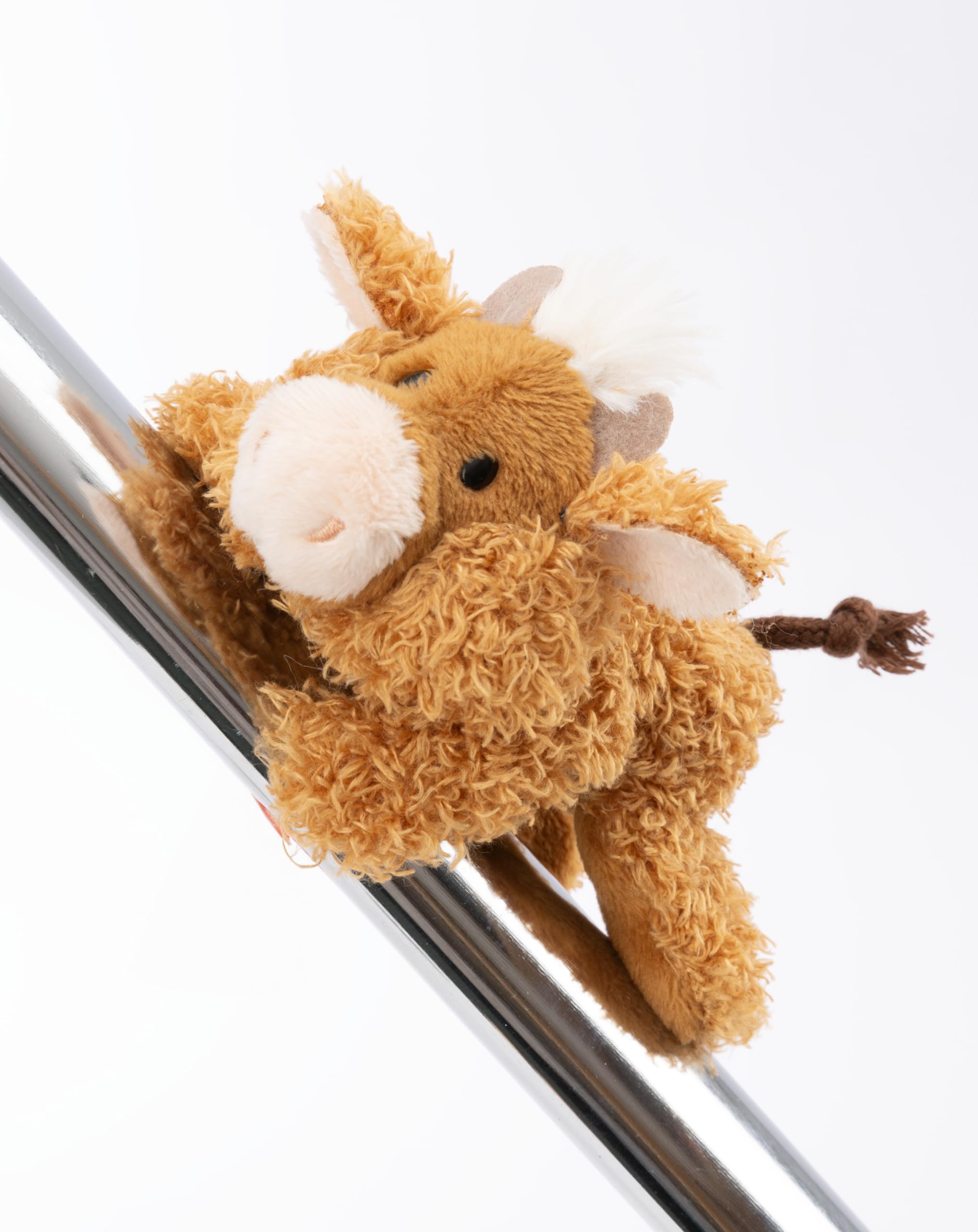 NICI MagNICI highland cattle McMooray 12cm brown, Cuddly soft toy with magnet, magnetic animal for fridge blackboard