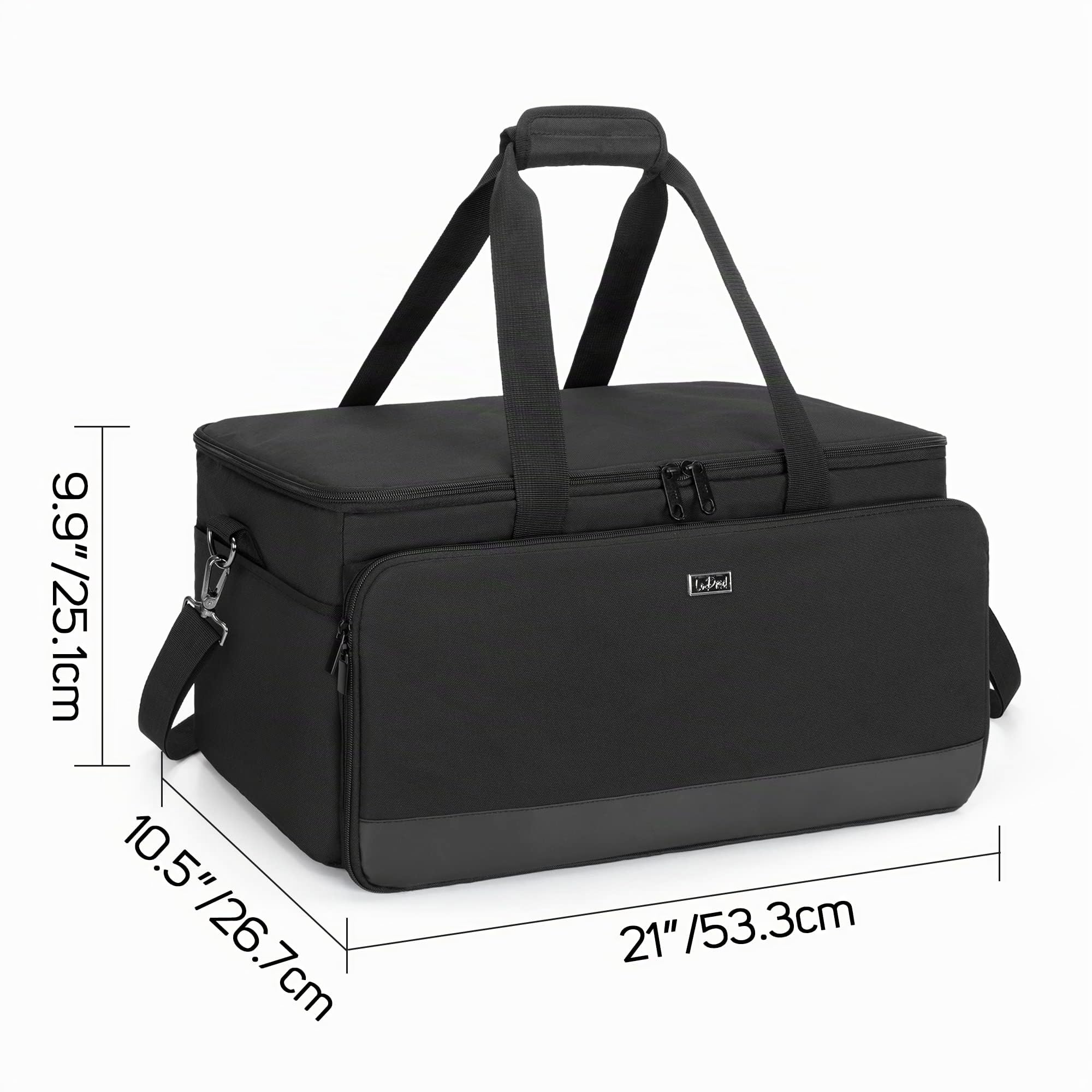 LoDrid Sac pour équipement DJ et câbles avec séparateurs Amovibles | Sac DJ avec séparateurs pour ordinateur portable 15,6 pouces et équipement musical, fond rembourré (sac seul)