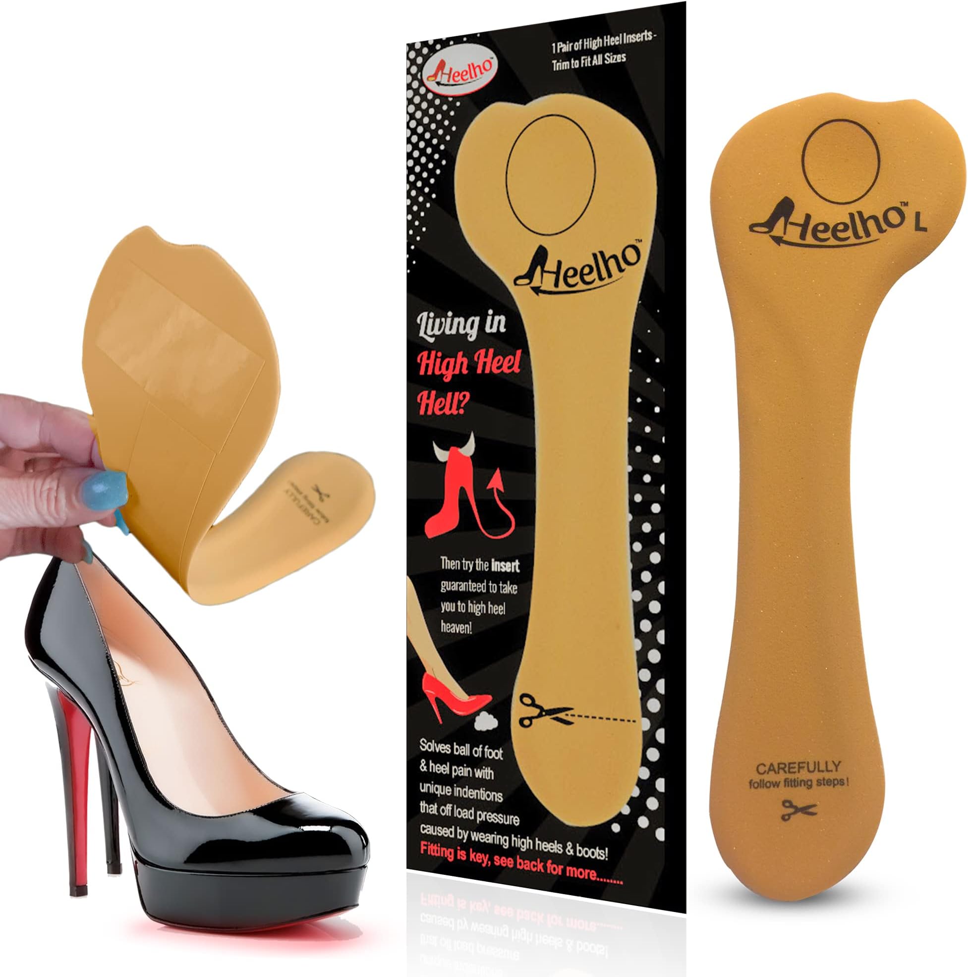 Living in High Heel Hell? Try Heelho High Heel Inserts or Ball of Foot Cushions that Solve Pain