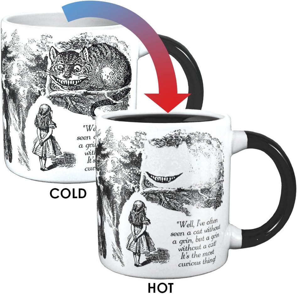 The Unemployed Philosophers Guild Heat Transforming Disappearing Cheshire Cat Mug - Hot Coffee Leaves Behind Only the Grin, Comes in Gift Box, 12oz - Image 3