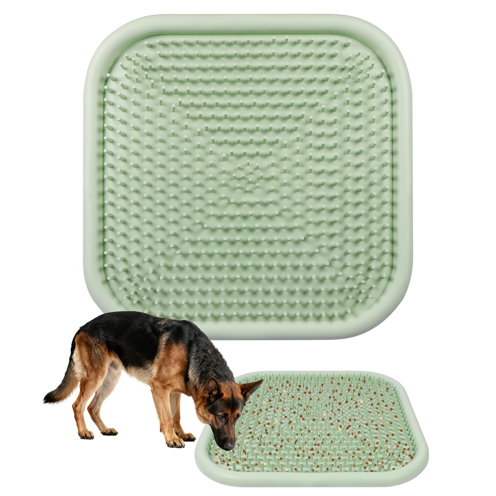 Bartuke Snuffle Mat for Dogs, 23.6" x 23.6" Silicone Dog Feeding Mat Sniffing Interactive Feeding Game Encourages Natural Foraging Slow Feeder for Small/Medium/Large Dogs, Indoor & Outdoor (Green) — image 1