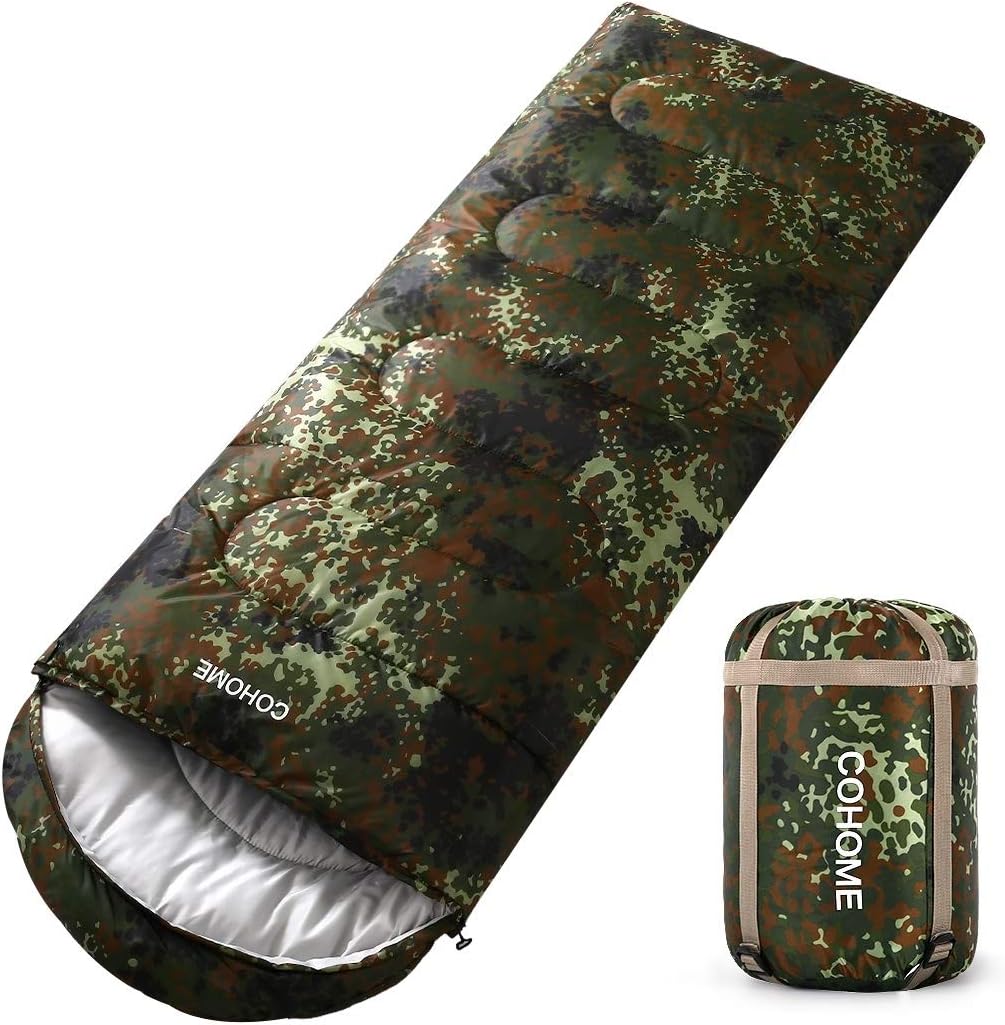 COHOME Sleeping Bag - Adults & Kids (Summer)-Warm and Cold Weather Lightweight Waterproof Camping Backpacking Hiking Outdoor & Indoor Use Bag with Compression Sack.
