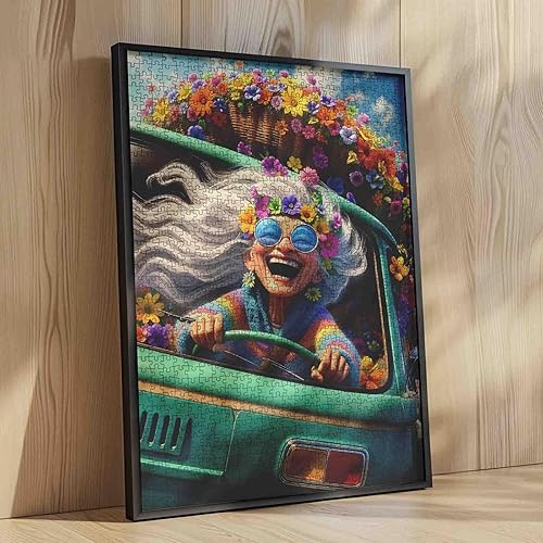 Miniatura 3 de Rompecabezas de viaje por carretera para adultos y estudiantes, 1000 piezas, divertido rompecabezas floral retro para aliviar el estrés, 20 x 27