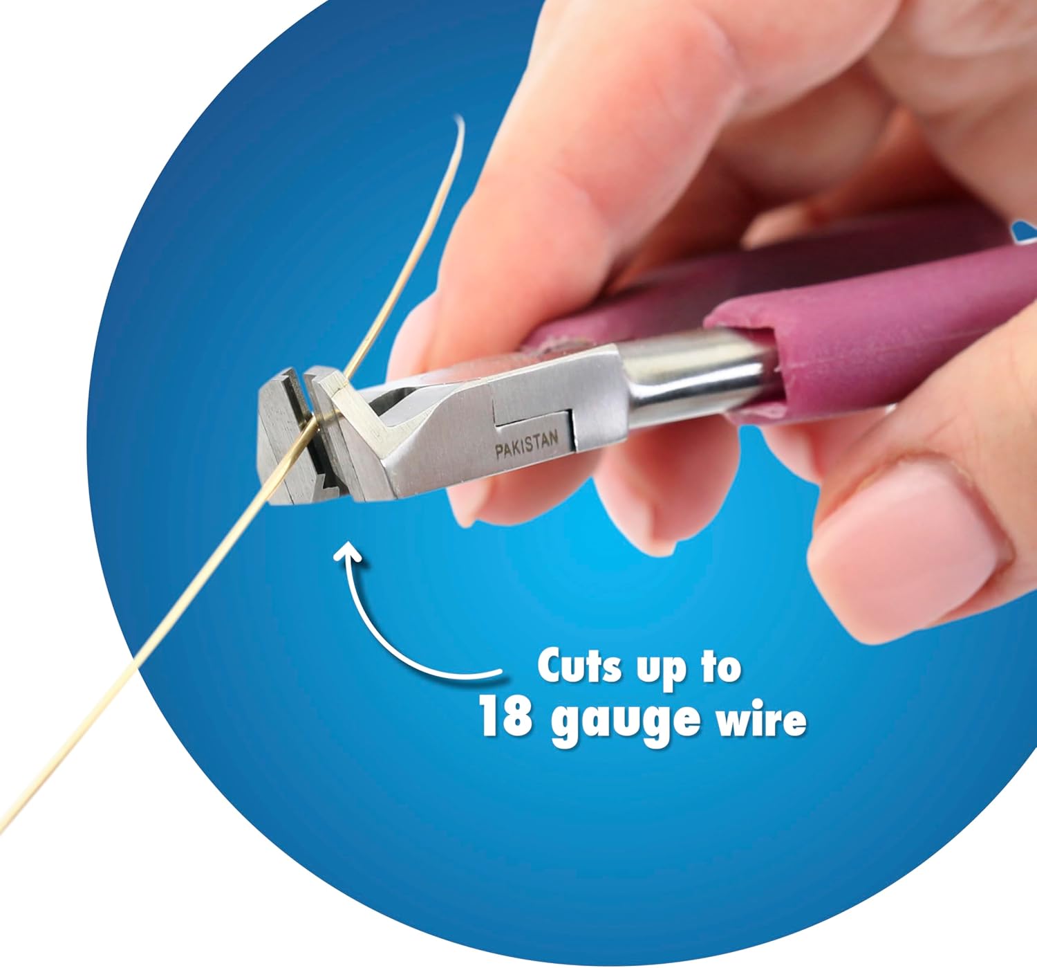 Beadalon Professional Series Tungsten Carbide Jaw Hard Wire Bypass Flush Cutter, Purple Vinyl-Free Grips, Stainless Steel, cuts up to 18 gauge Wire, 5 in