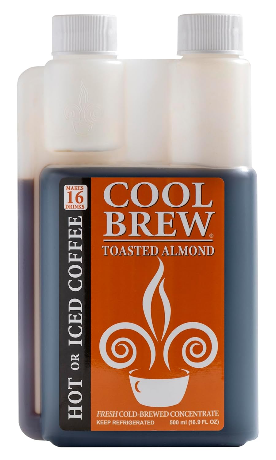 CoolBrew Toasted Almond 6 Pack - 16 DRINKS PER BOTTLE - Fresh Cold Brew Liquid Concentrate - For Iced or Hot Coffee, Unsweetened, No Preservatives