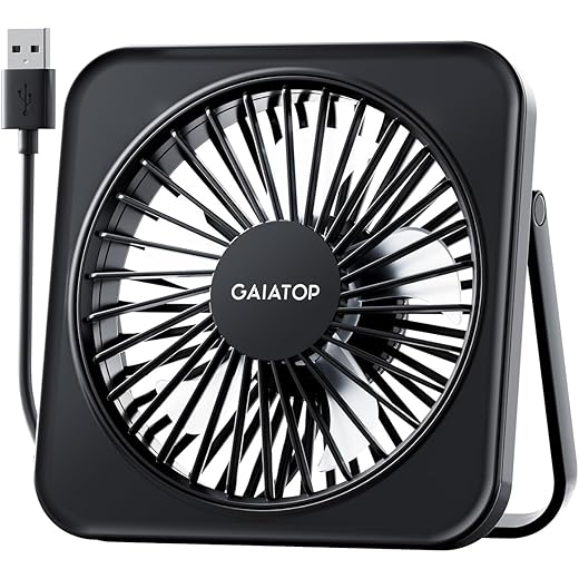 Gaiatop USB Desk Fan 5 Inch Personal Fan Small Portable Tabl