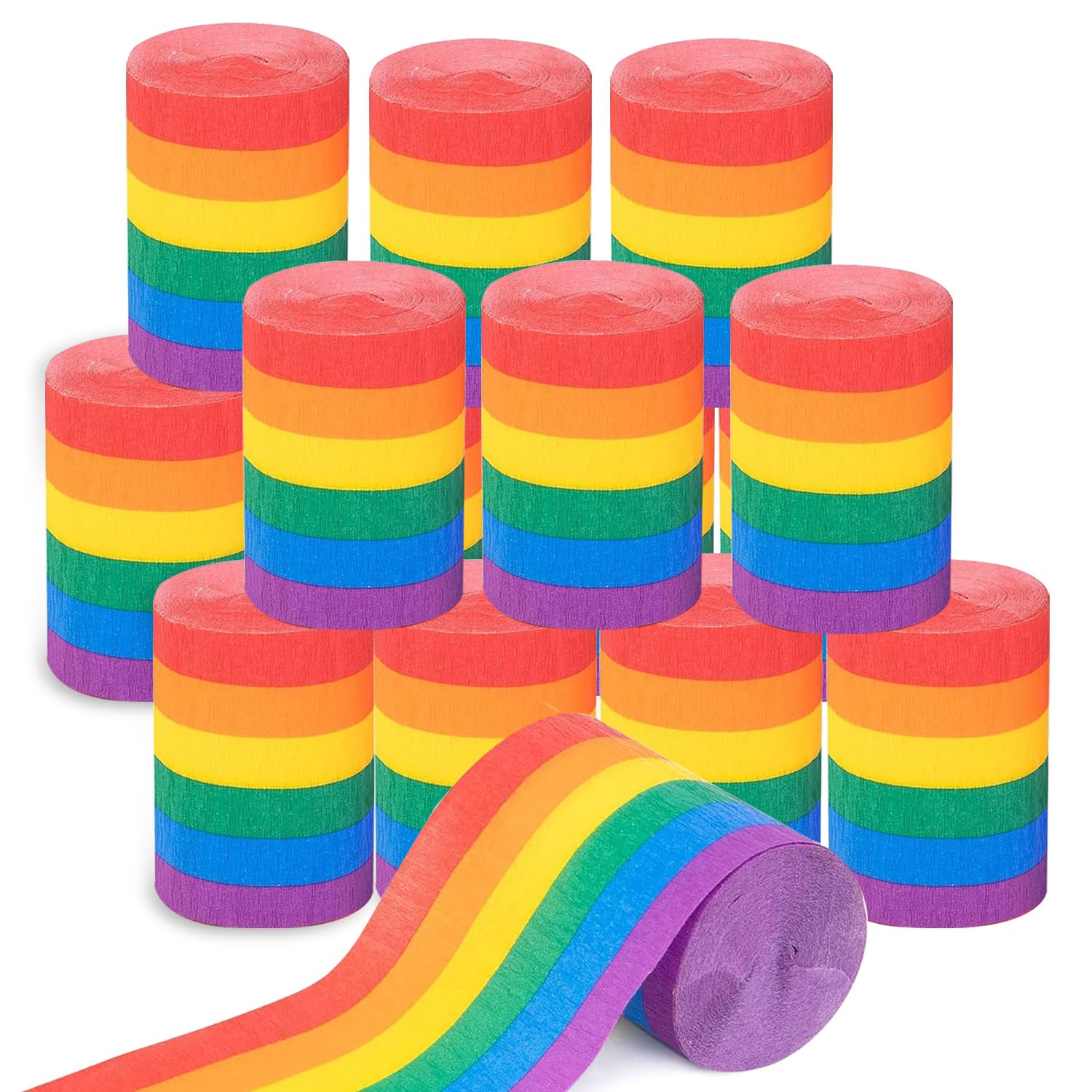 Papier crépon arc-en-ciel résistant 120m pour loisirs créatifs