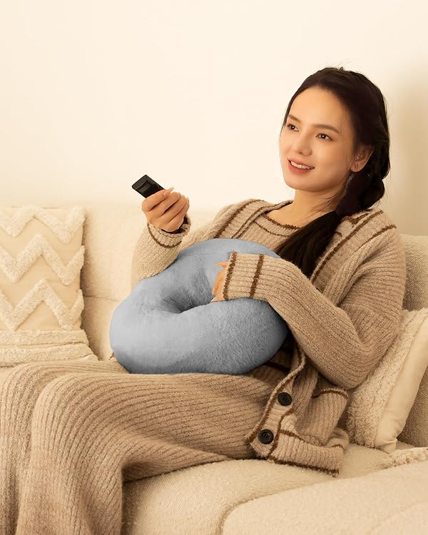 Viozon Tablet Stand Pillow, Compatible with 4.7"-13" Phone/Tablet, iPad, iPhone, Samsung, Google, Kindle, 360°Adjustable Phone Holder for Bed with Soft Plush Fabric, and Detachable Bowl, Grey by Viozon - Image 7