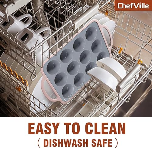 Miniatura 4 de Molde de silicona para magdalenas, 12 tazas para magdalenas, mini tazas para hornear, molde para magdalenas caseras, magdalenas, frittatas y quiches