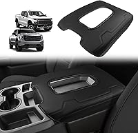 Muslogy Vegan Leather Center Console Armrest Cover for Chevy Silverado & GMC Sierra 2019-2026 - Thick Comfort Pad for Split Bench Seat