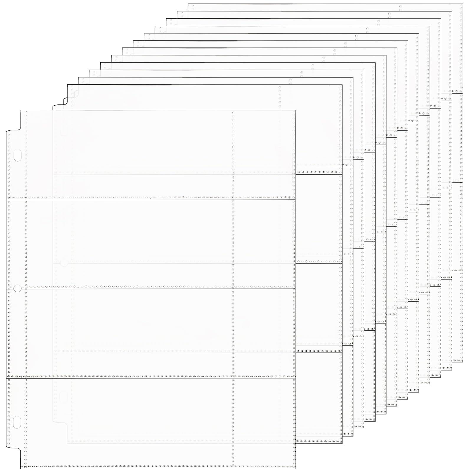 Lot de 60 pochettes transparentes à 4 pochettes pour billets de banque avec 3 trous pour collecter les devises, les collectionneurs, les reçus, les cartes d'enregistrement et les billets de banque