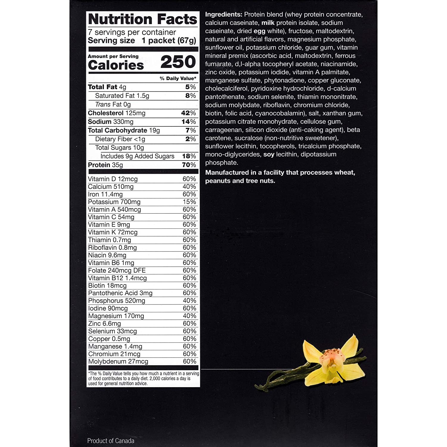 PROTIFIT - Very High Protein Meal Replacement Drink Mix, 35g Protein, Low Calorie, Low Fat, Essential Vitamins and Minerals, Ideal Protein Compatible, 7 Servings Per Box (Vanilla)