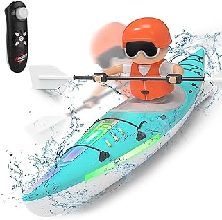 OBEST RC Boat Remote Control Boat RC Kayak Boat W/Colorful LED Light, Electric Waterproof Ship Toy, Never Capsize for Lak...