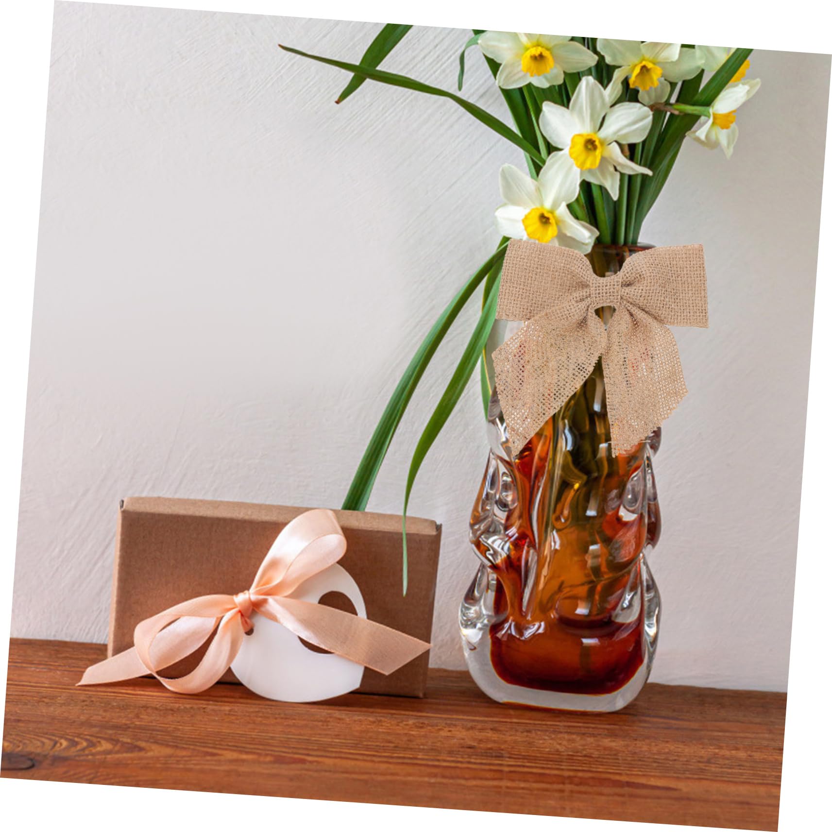 LABRIMP 30stücke Handgefertigte Jute Schleifen Für Weihnachts Und Hochzeitsdekoration Stilvolle Bow-Dekorationen Aus Naturmaterialien Für Festliche Anlässe
