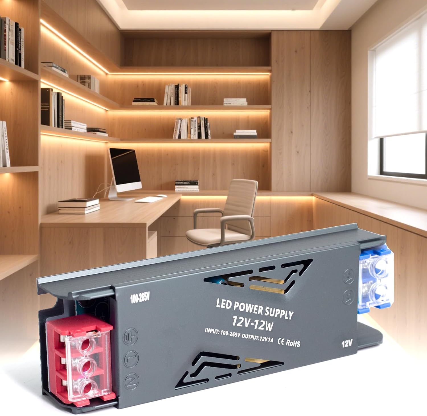 LED Transformer 12 V 12 W Transformer AC 230 V to DC 12 Volt 1 A Ultra Thin Constant Voltage LED Driver Power Supply 12 V Switching Low Voltage Transformer for LEDs Lamps LED Strips Indoor