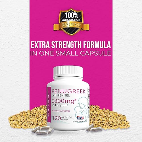 Miniatura 5 de COMFY HEALTH 240 cápsulas de alholva con hinojo para lactancia 2300 mg 240 porciones pastillas para mujeres sin OMG sin gluten suplementos de