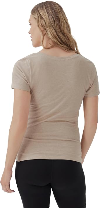 Pact Organic Cotton V-Neck Ruched Maternity Tee Shirts, Soft Pregnancy Top with Stretch