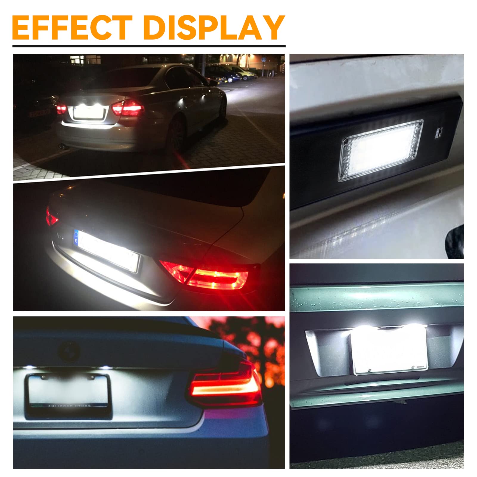 Luci a LED per targa BMW E81 E87 E87N E63 E64 E46LCI E85 E86 E89 F20 F12 F13 MINI Cooper R55, 2 pezzi, luci targa, design Canbus, luci posteriori a LED senza errori