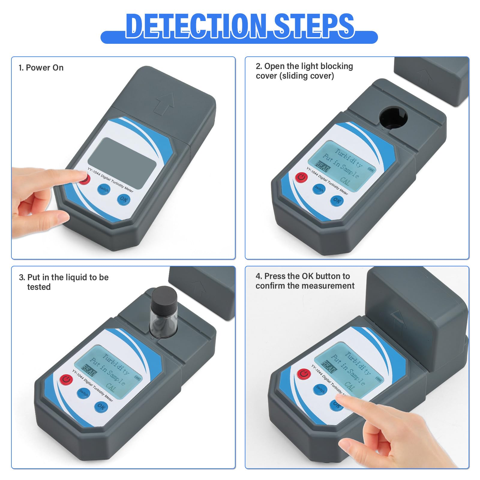 Medidor NTU portátil con controles de botones
