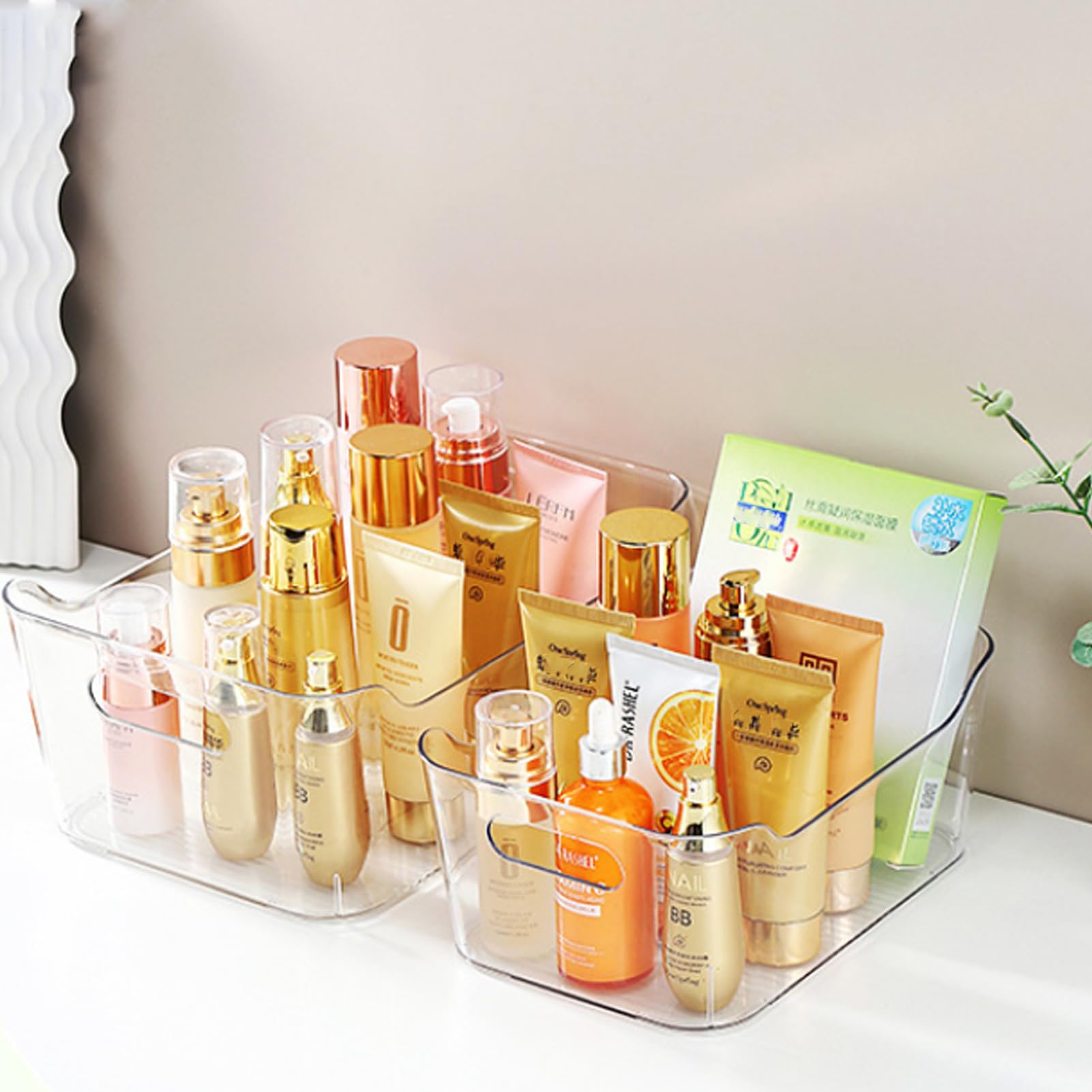 12 Stück KüHlschrank Organizer, Fridge Organizer, Stapelbare Organizer KüHlschrank Mit Griff für Speisekammer, Gefrierschrank, Schrank, Schublade, Büro