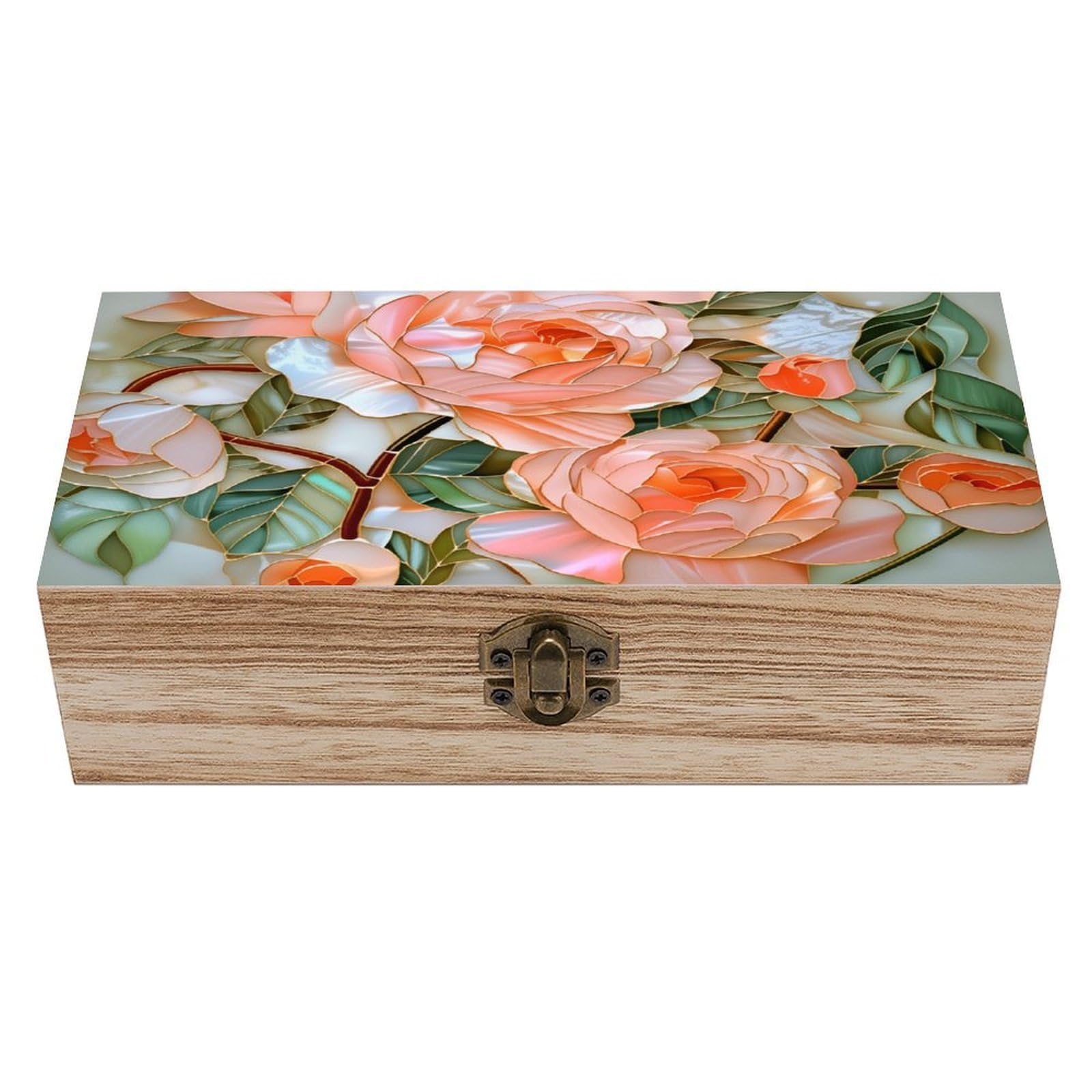 asbwuo Rose Vintage Wooden Keepsake Box