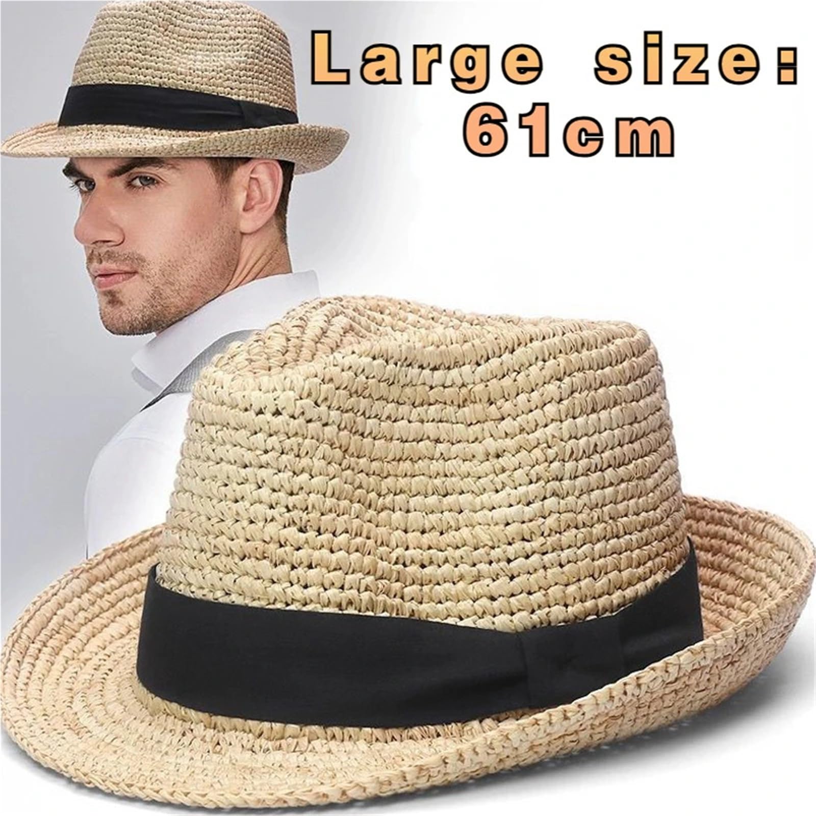 Sombrero de paja para mujer y hombre, plegable, tejido, protección solar, sombrero, verano, sombrero de playa