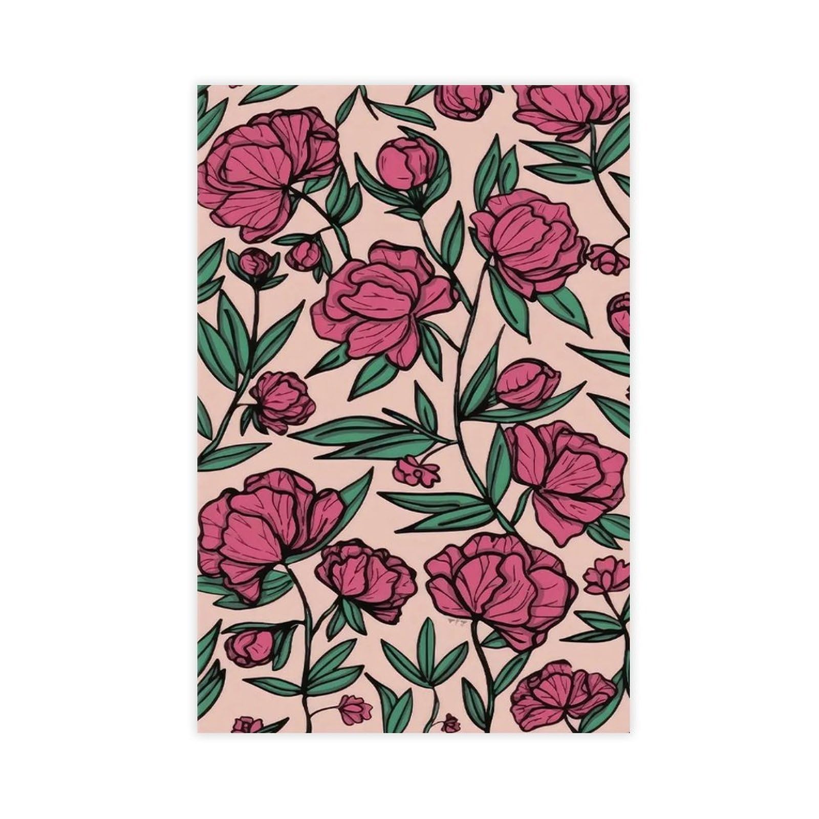 Bareronor Floral Poster Canvas Poster Bedroom Decor Landscape Office Room Decor Gift 20" L X 30" W