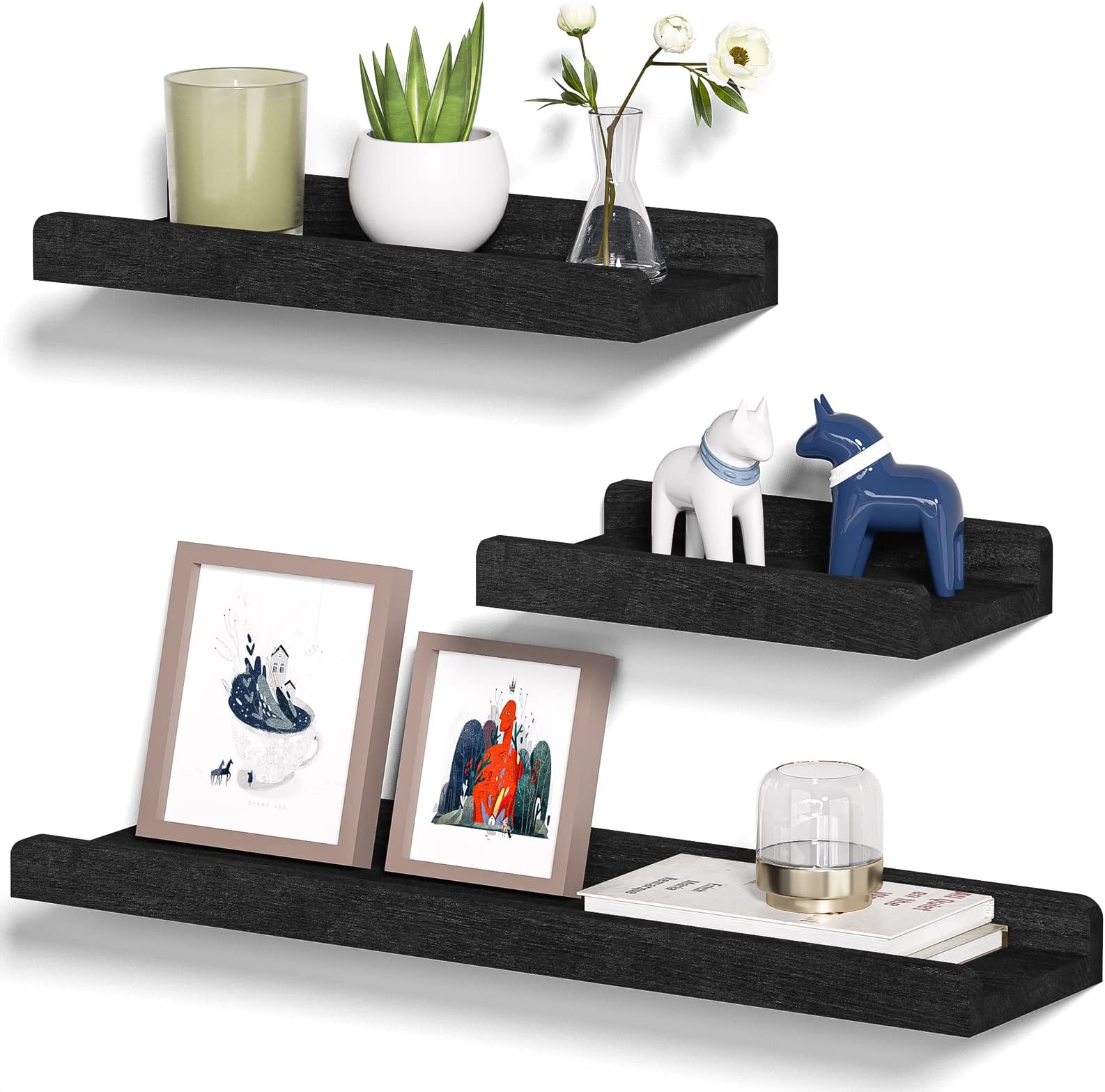 Amazon.com: PENGKE Floating Wall Shelves Set of 2,Wall Mounted Floating
