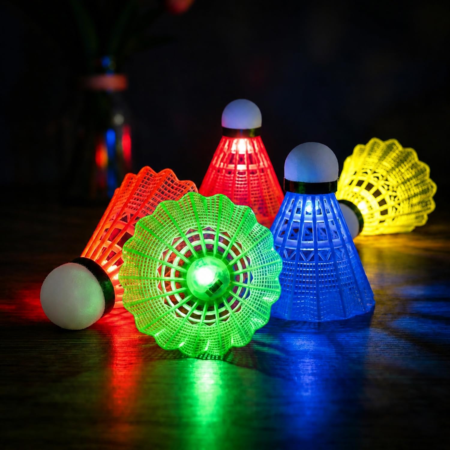 6 Pack LED Badminton Shuttlecocks Lighting Birdies Shuttlecock Glow in The Dark Badminton for Indoor/Outdoor Sports Activities,Pack of 4/5/6-image-49