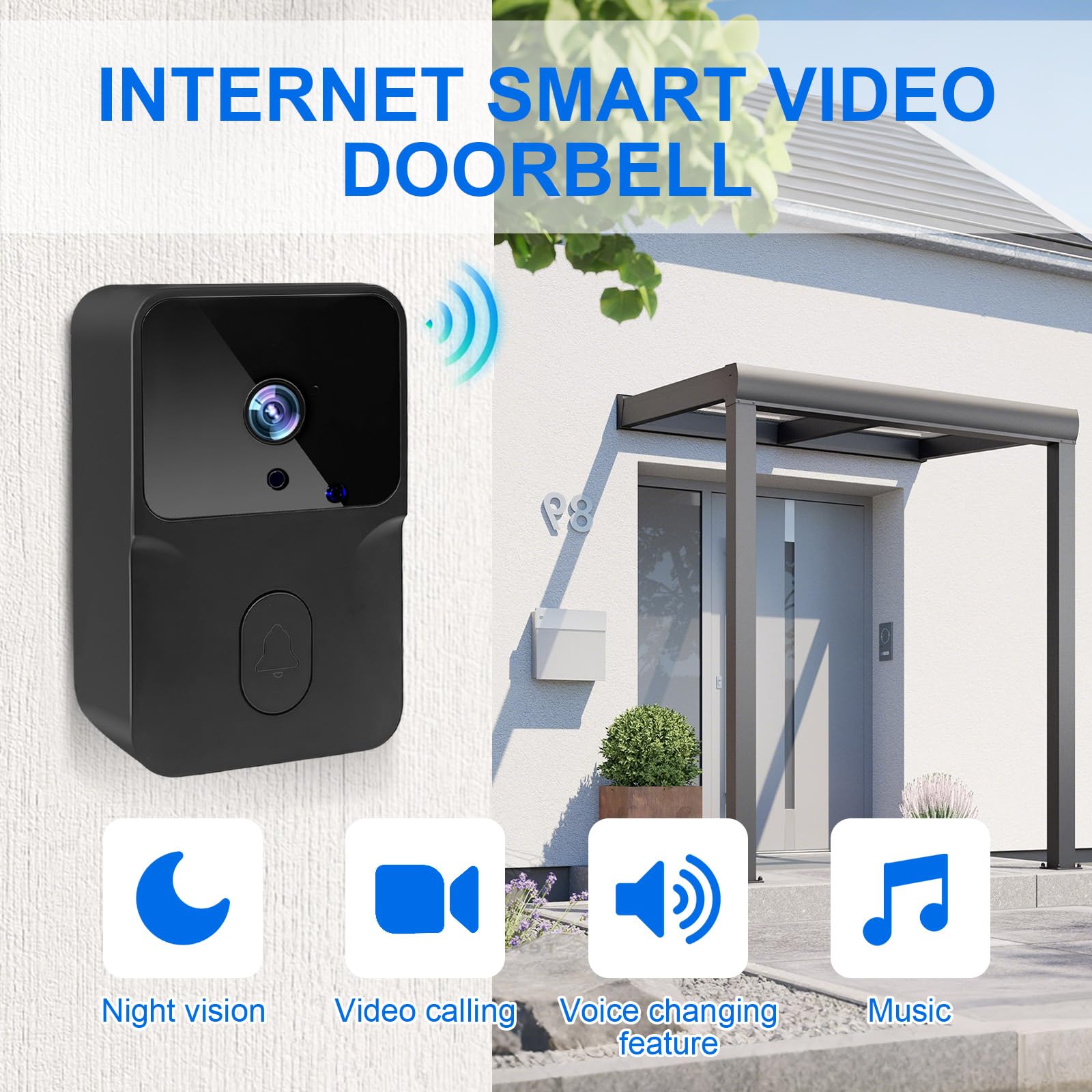 Videocitofono Wireless KEMENT Con Interfono Bidirezionale – Portata 150 M, Visione Notturna E Cambio Voce, Per Casa E Ufficio
