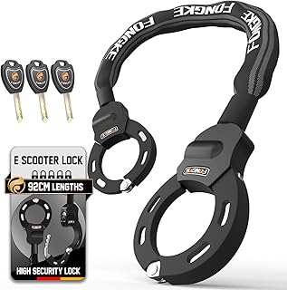 FONGKE E Scooter Schloss, Handschellenschloss, Fahrradschloss Hohe Sicherheit, Diebstahlschutz Roller Schloss, Feuergehärteter Stahl, Kettenschloss für E Scooter/Roller/Fahrrad/E-Bike/Motorrad