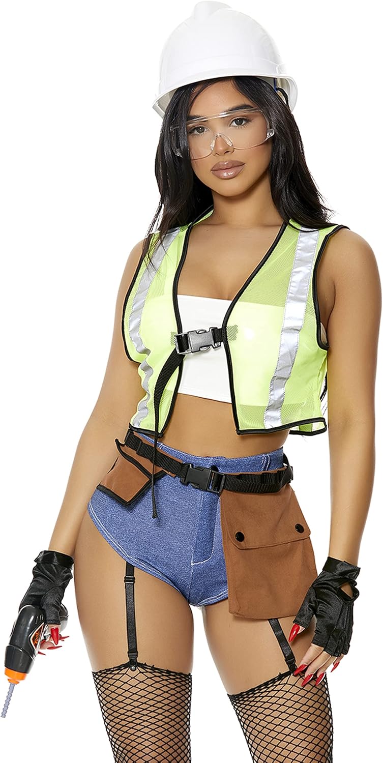 Forplay Disfraz de trabajador de construcción sexy para mujer en construcción Multicolor